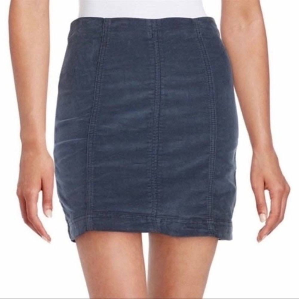 Free People Modern Femme Corduroy Navy Skirt